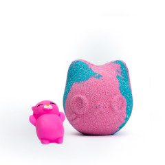 [2Alpacas] Бомбочка для ванны "Catobomb Pink-Blue" кошка двухцветная розово-голубая, 235 гр.