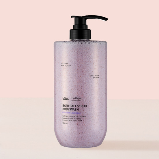 [Bathpa] Гель-скраб для тела с морской солью и экстрактом лаванды Bathpa Bath Salt Scrub Body Wash Comfort Lavender, 1000 мл