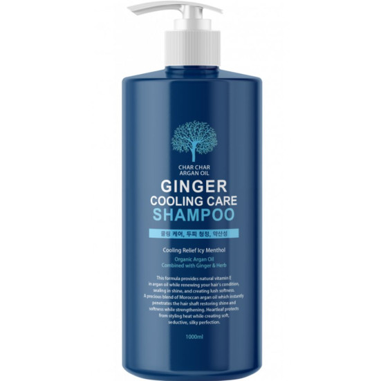 [Char Char] Шампунь для волос УКРЕПЛЕНИЕ / ОХЛАЖДЕНИЕ Argan Oil Ginger Cooling Care Shampoo, 1000 мл