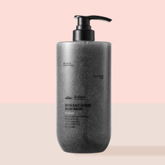 [Bathpa] Гель-скраб для тела с морской солью и древесным углём Bathpa Bath Salt Scrub Body Wash Charcoal, 1000 мл
