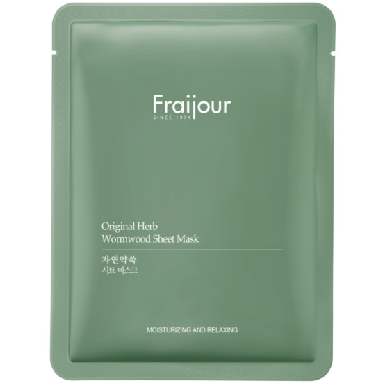 [Fraijour] НАБОР Тканевая маска для лица РАСТИТЕЛЬНЫЕ ЭКСТРАКТЫ Original Herb Wormwood Sheet Mask, 5 шт * 23 мл